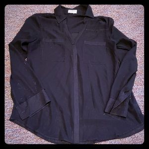 Black portofino long sleeve top